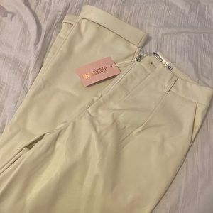 Missguided faux leather skinny trouser in Cream size 4 new with tags